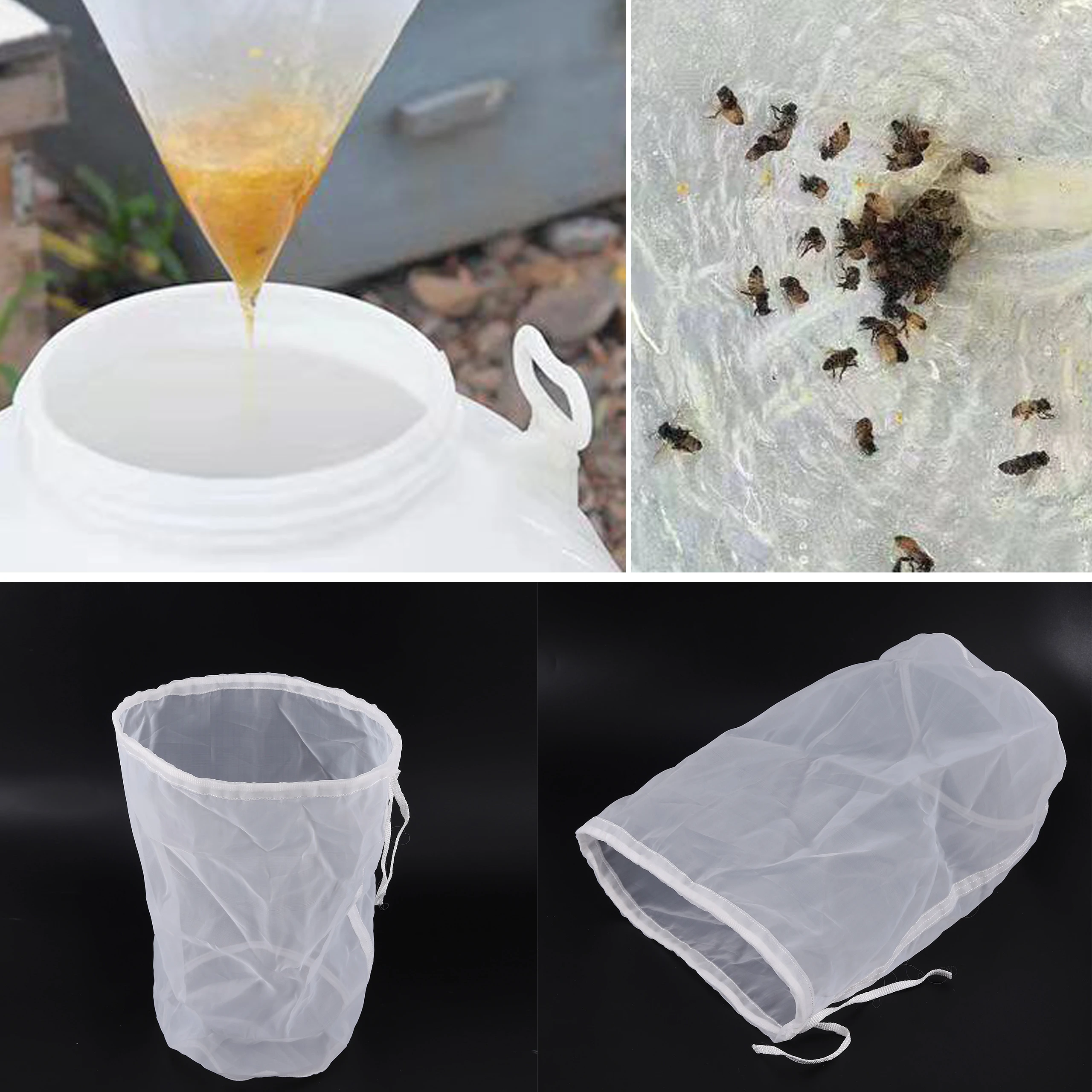 Honey Nylon Filter Impurities Filtration Strainer Net Bag Apiculture