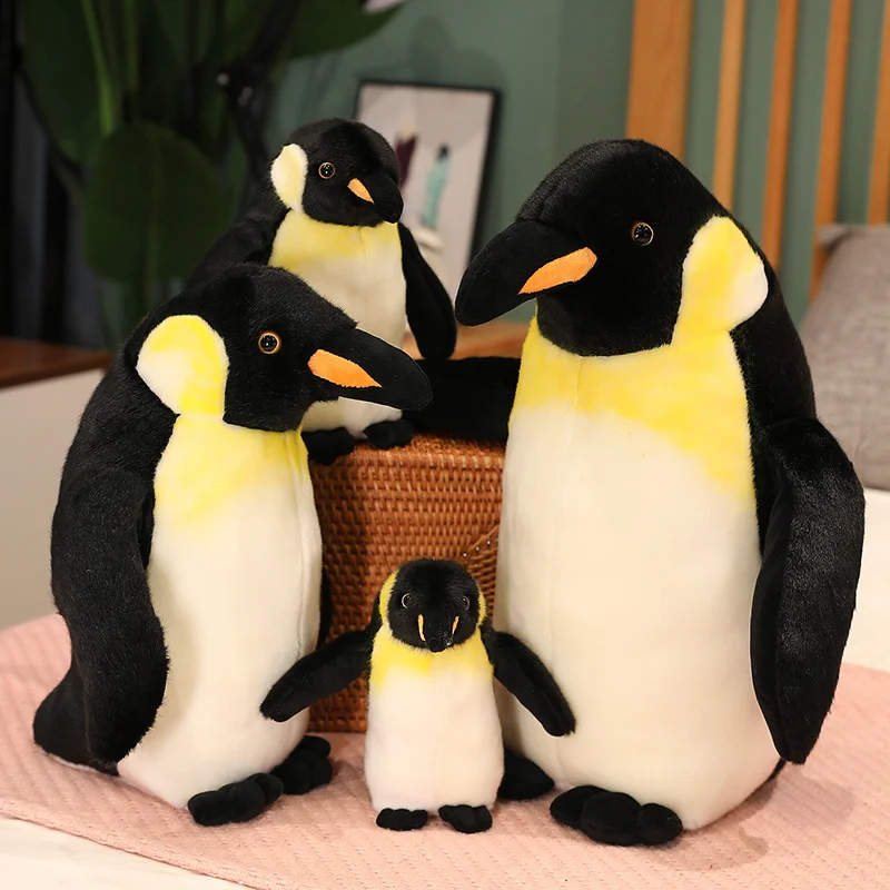 penguin s poems for life Hot 1pc 17-45cm Cute Fluffy Plush Toy Cute Penguin Plush Toy Real Life Animal Doll Home Decoration Children Kids Birthday Gifts