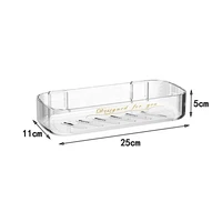 Wall Mounted Shower Shampoo Racks Bathroom Shelf Organizer Non-Drilling Removable Transparent Pet Material Bathroom Storage Rack 2