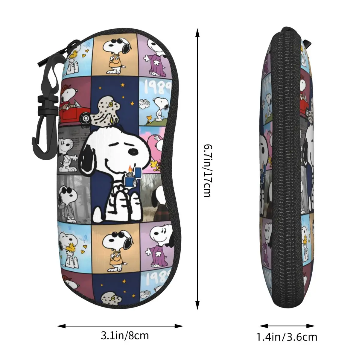 Cute Snoopy Cartoon Glasses Case Girls Lightweight Box Peanuts Comic Lover Glasses Storage Harajuku Eye Contacts Case glasses case