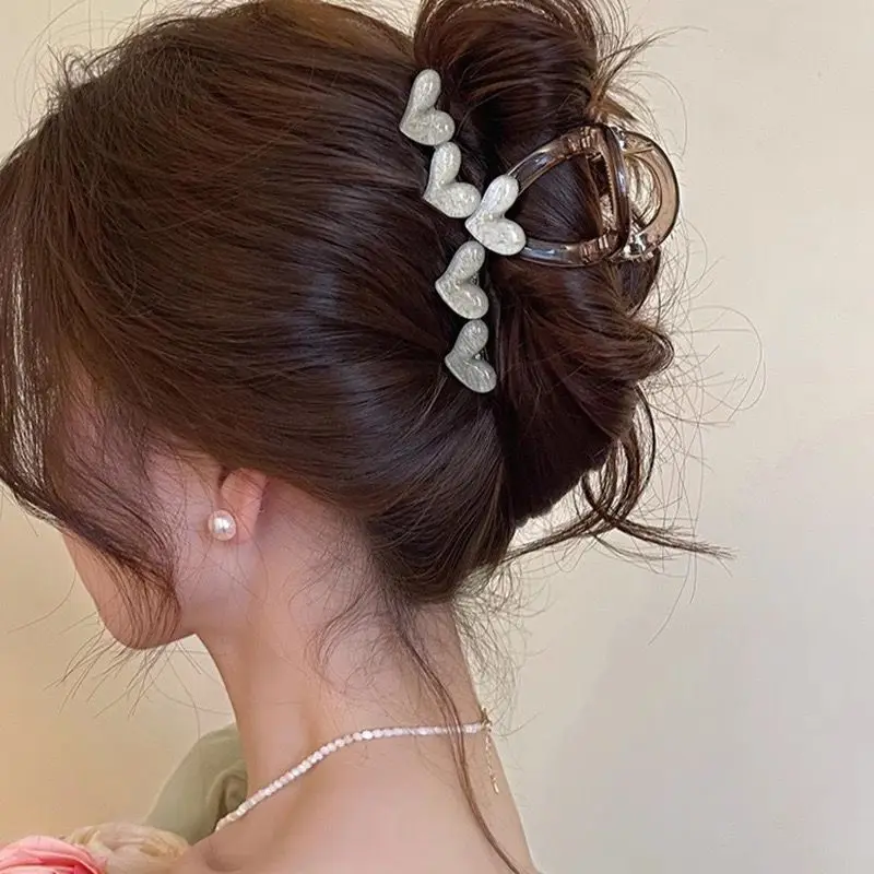1/3pcs Love grabbing clip for women's new high-end and fresh Korean jelly color simple clip headband, forest hair clip
