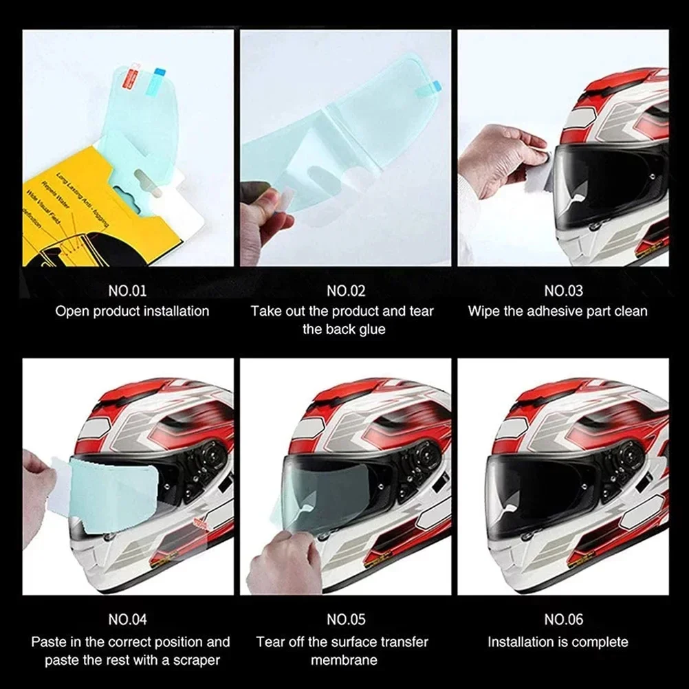 Crystal-Clear Motorcycle Helmet Anti-Fog Film Nano Rain-Repellent Night Day Riding Visor Shield Zero Distortion