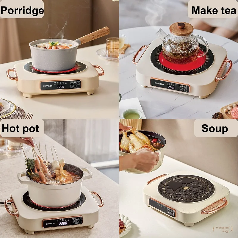 2200W Electric Ceramic Stove Home Timer Tea Making Machine Mini Electric Tea Stove Multi-function Boiling Water Induction Cooker 3