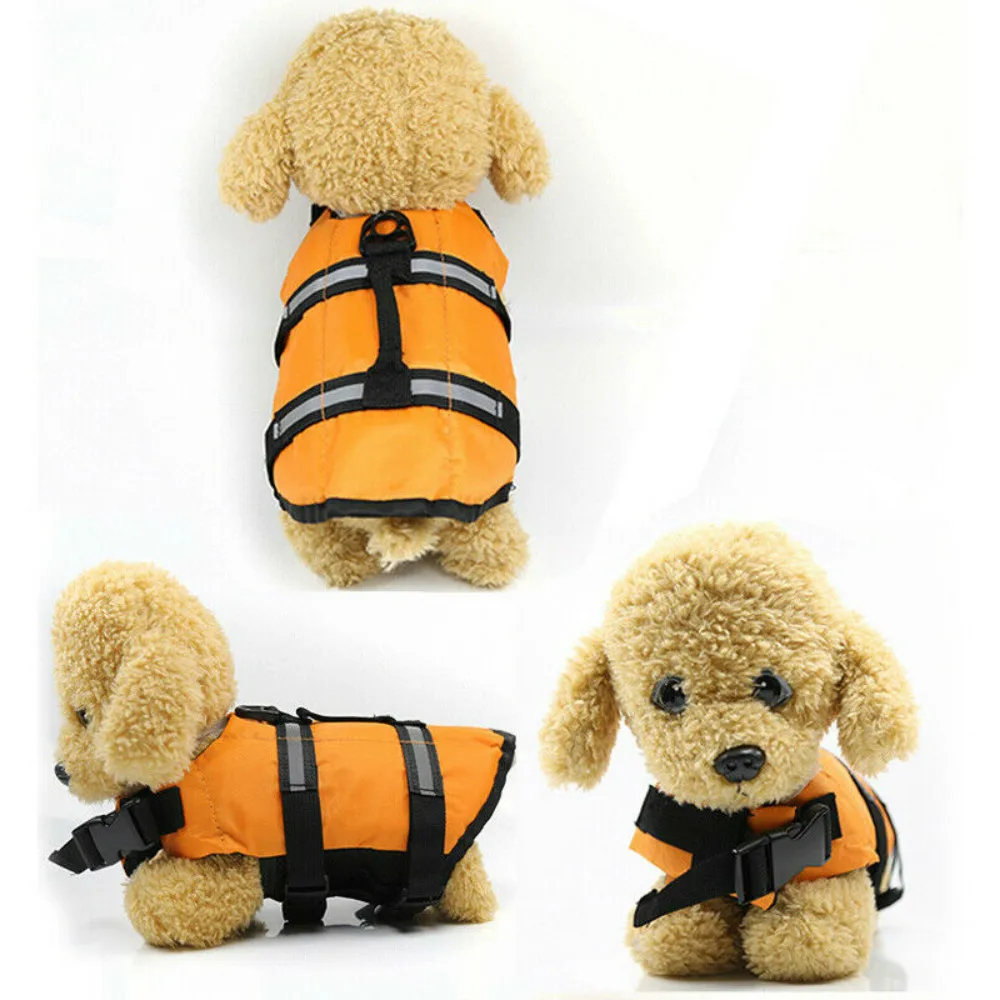 Dog Beach Puppy Swim Life Vest Safety Vest Reflective Stripe Pet Supply Xs-Xl Water Activities Outdoor Adventures