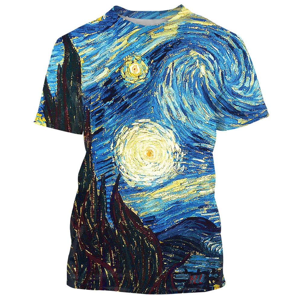 Van Gogh Oil Painting 3D Print Short Sleeve T Shirt