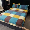 Pure Cotton Fitted Bed Sheets Geometric Bedsheet Non-slip Bed Cover Skin-friendly Bed Linen couvre lit (Pillowcase Need Order) 1
