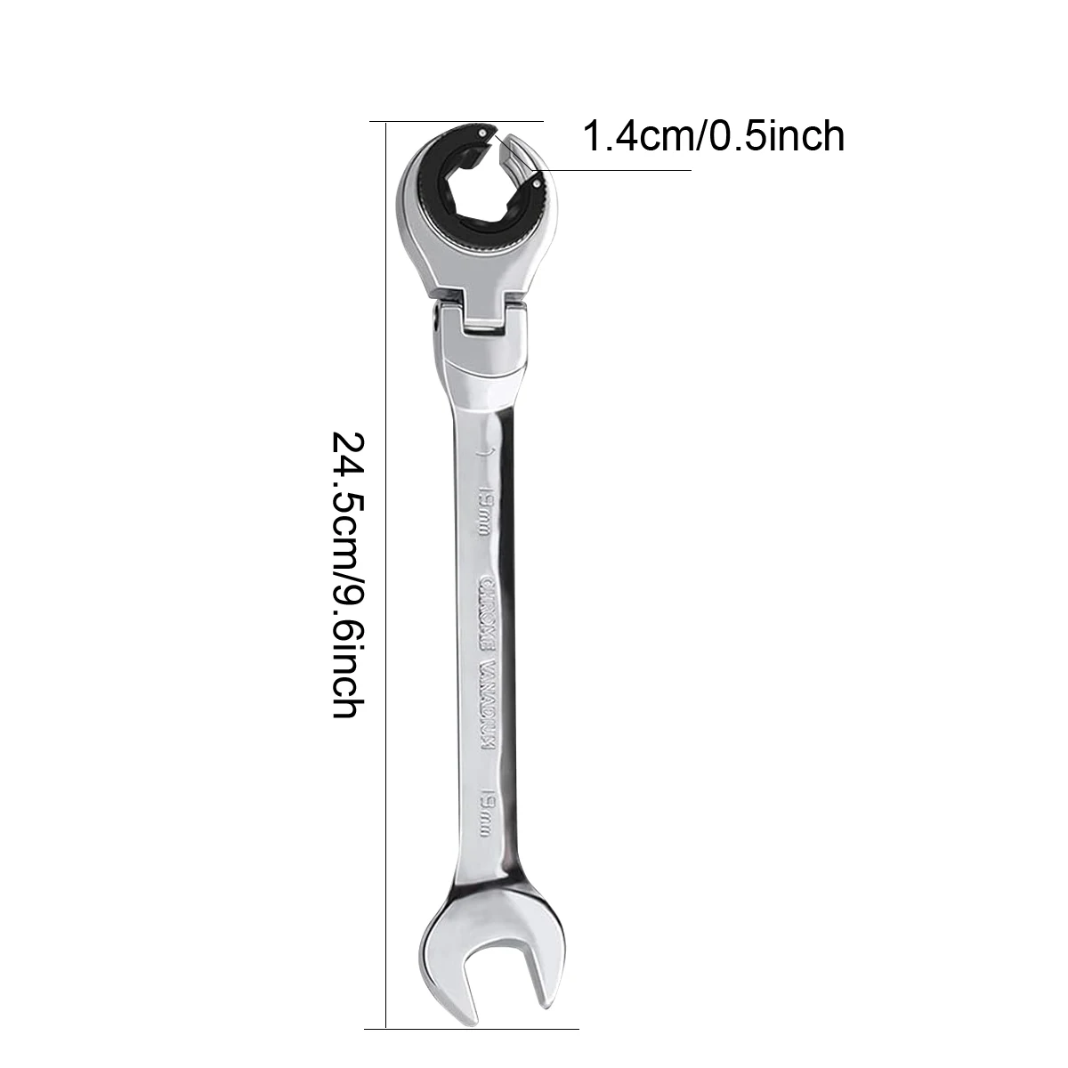 Open End Ratcheting Wrench 4LIFETIMELINES 7/16 Inch SAE Ratcheting Line Wrench - Chromium Molybdenum Steel Flare Nut Wrench Open End Ratchet Wrench - View #3