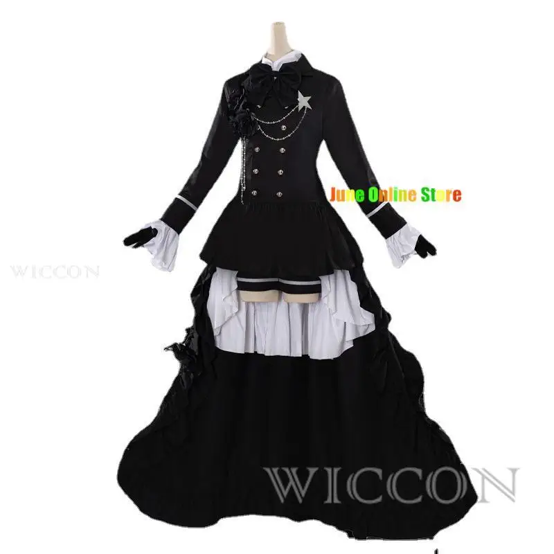 

Anime Black Butler Kuroshitsuji Ciel Phantomhive Smile Cosplay Costume Wig Coat Shirt Shorts Hat Adult Dress Hallowen Suit
