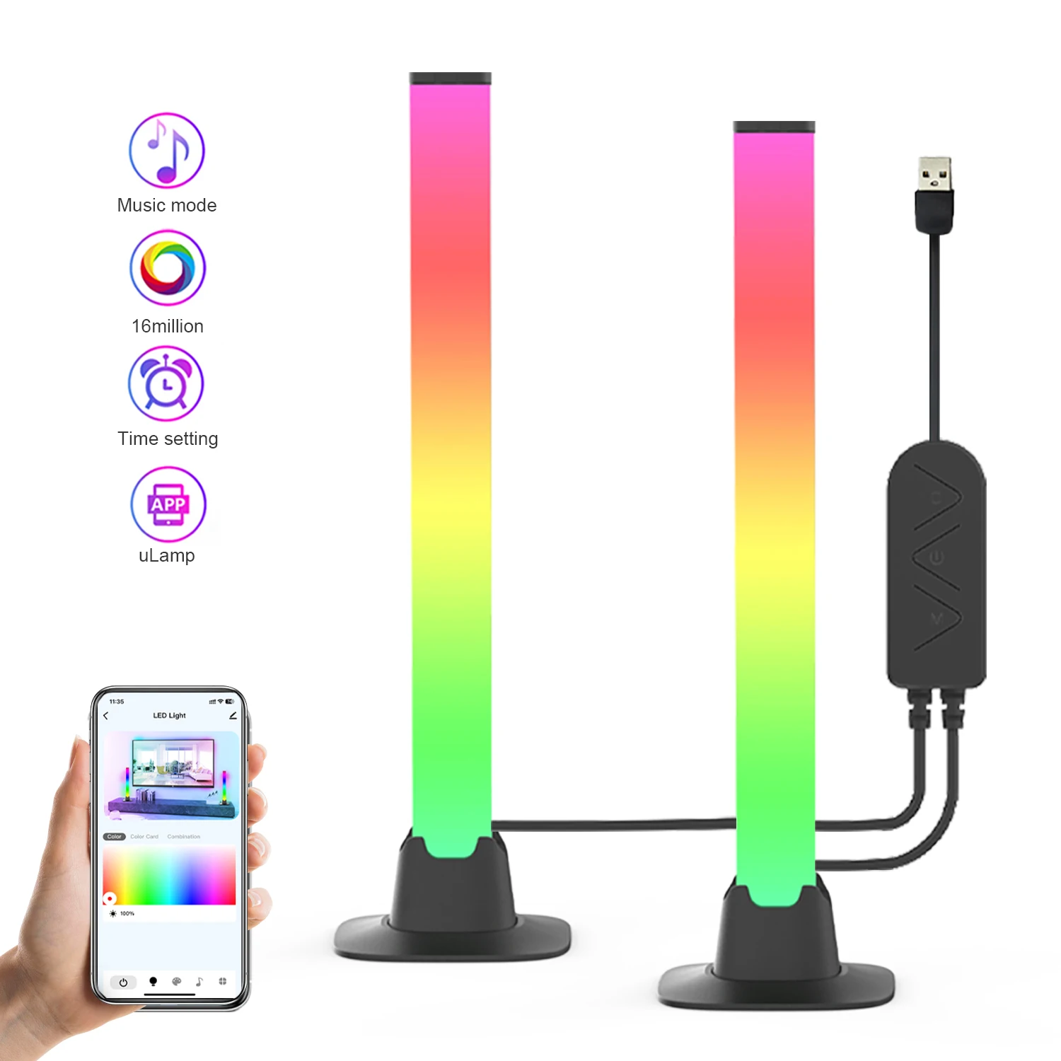 LED 투야 와이파이 다채로운 장식 책상, e-스포츠 게임 바 픽업 리듬 램프, 크로스 보더 라이브 방송 분위기 테이블 램프