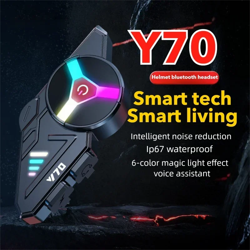 Y70 Motorcycle Bluetooth Helmet Headset IPX6 Waterproof