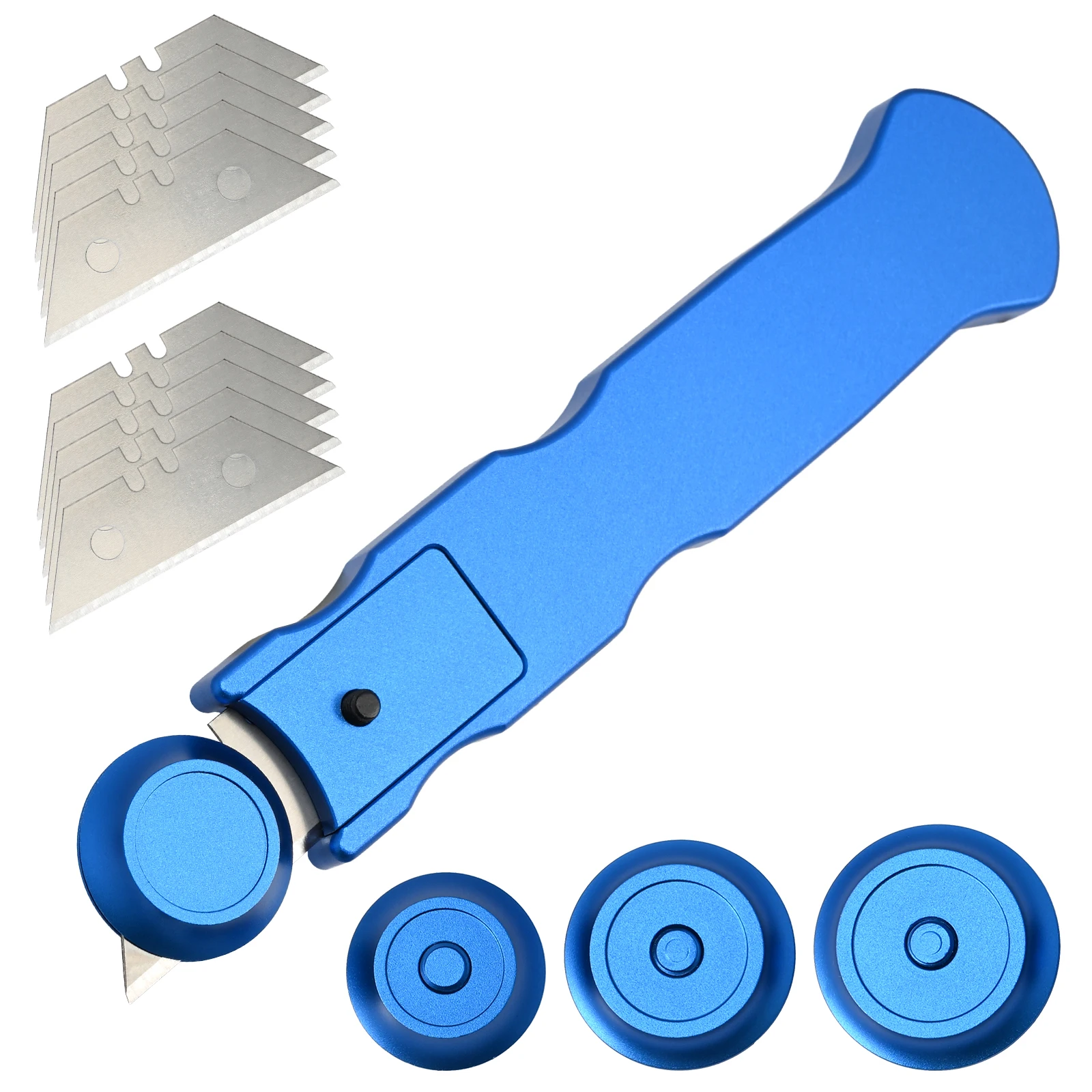 

EHDIS Carbon Fiber Film Roller-Guided Knife Car Vinyl Wrap Cutter Roller Cover Foil Cutting Tool with Spare Replaceable Blades
