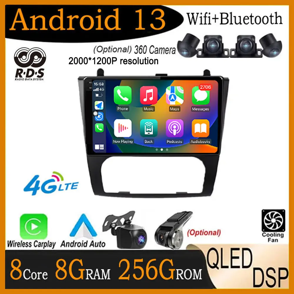 

For Nissan Teana Altima 2008 - 2012 IPS QLED Android 13 Wifi+4G Car Radio GPS Auto Multimedia Video Navigation Player