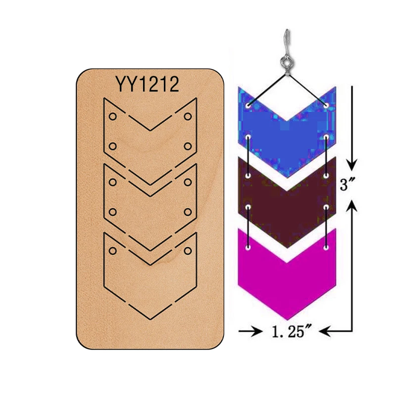 

Wood Mold Earrings Cut Mold Earring Wood Mold Yy-1212 Is Compatible With Most Manual Die Cut