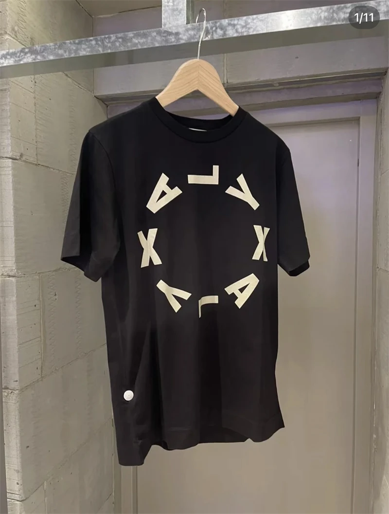 

New ALYX 1017 9SM Round Letter Logo Print T-Shirt Men Women 1:1 Best Quality Oversized T Shirt Short Sleeve Tops Tee y2k