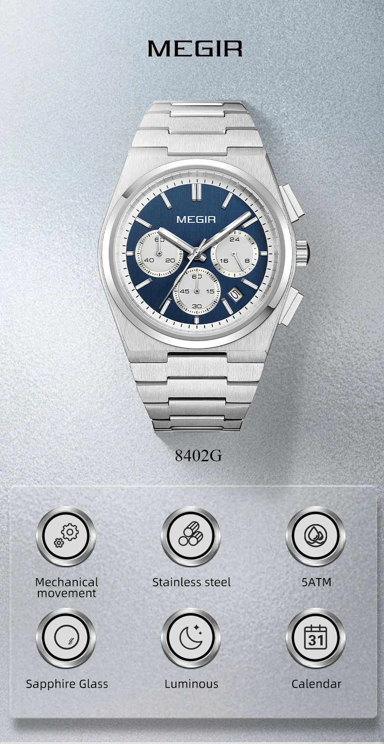 Herren Business Uhr Analog Quarz Armbanduhr Leuchtend 5ATM Wasserdicht Stahl Großes Zifferblatt_voghion.com