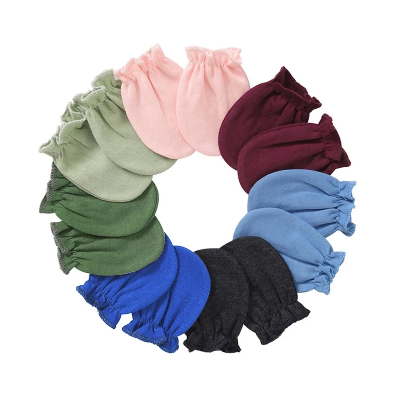 Infant Boy Girl Handguard Gloves Hand Socks Newborn PROTECTION Face Scratch Solid Color No Scratch Mitt
