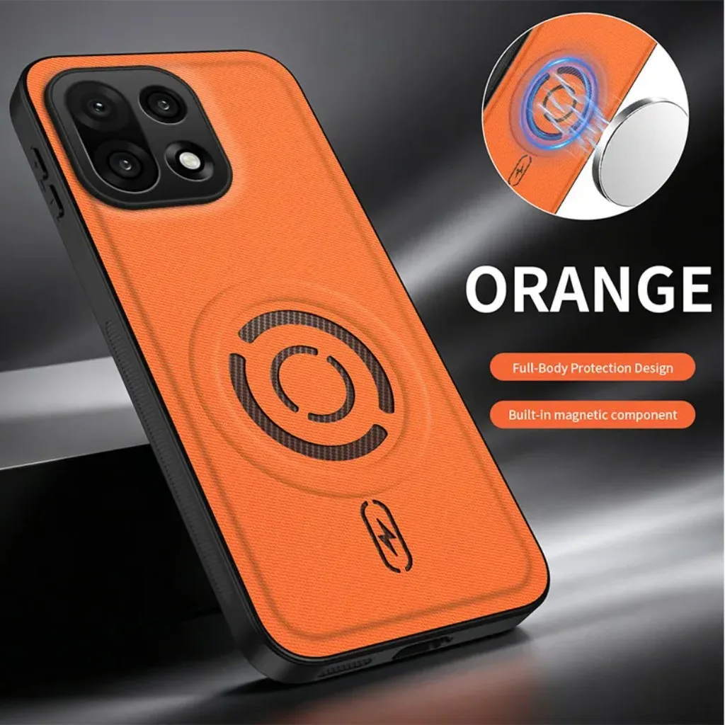 Tech Texture Magnetic Leather Phone Case - Anti-Oil Fingerprint & Shockproof Back Cover