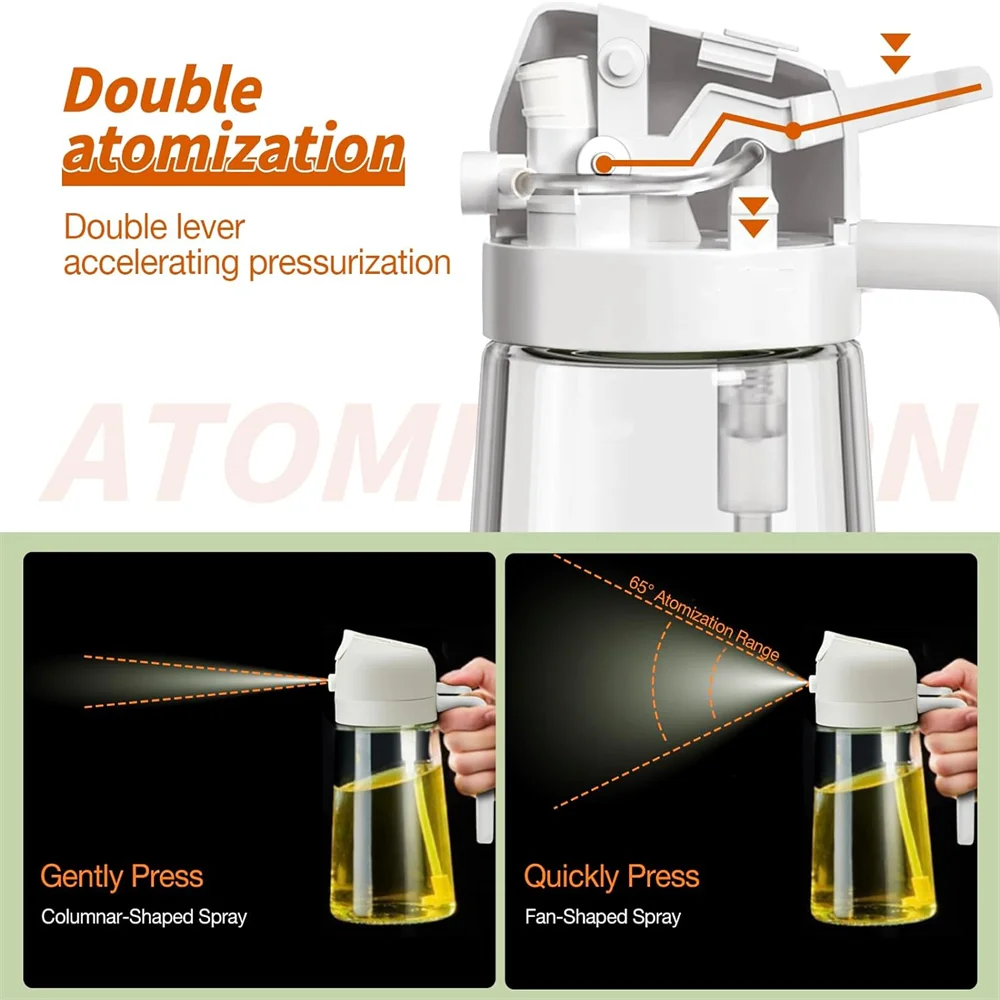 Olive Oil Sprayer Mister for Cooking 16oz/470ml Glass Oil Spray Bottle 2 in 1 Food-grade Dispenser Bottle For Kitchen oil spray bottle oil sprayer oil spray dispenser oil dispenser