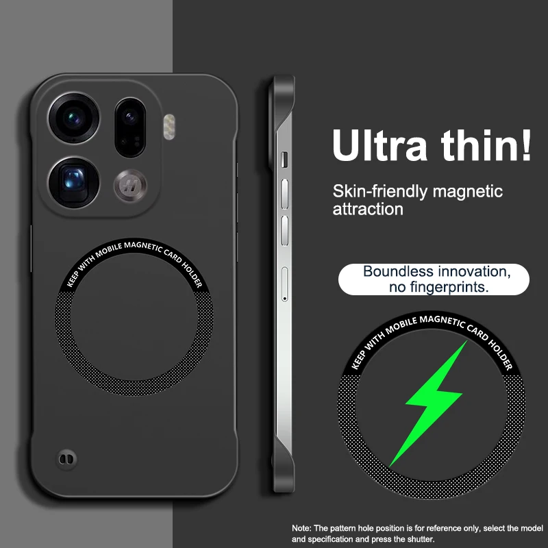 Frameless Magnetic Hard PC Phone Case with Magsafe - Matte Ultra-Thin Wireless Charging Cover