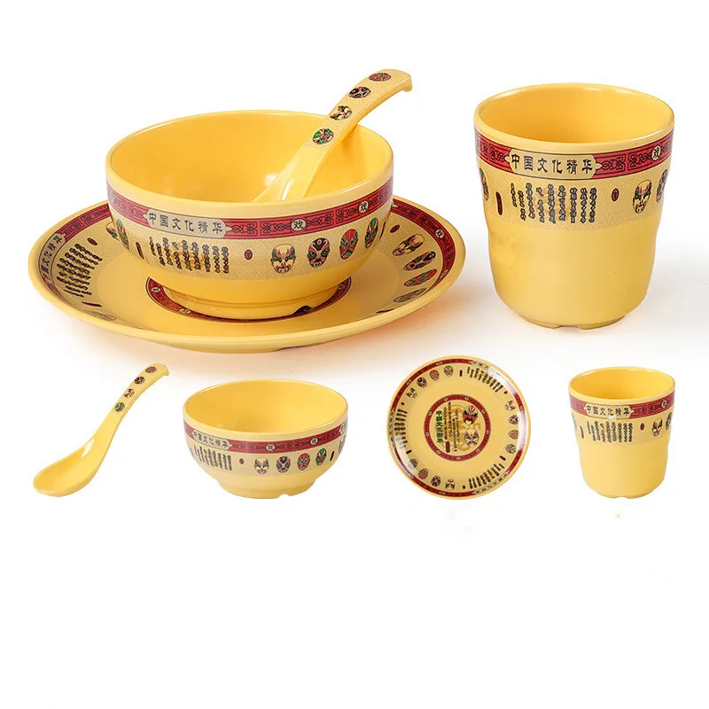 Four Piece Suit Melamine Plates Dishes and Plates Sets Kitchen Supplies