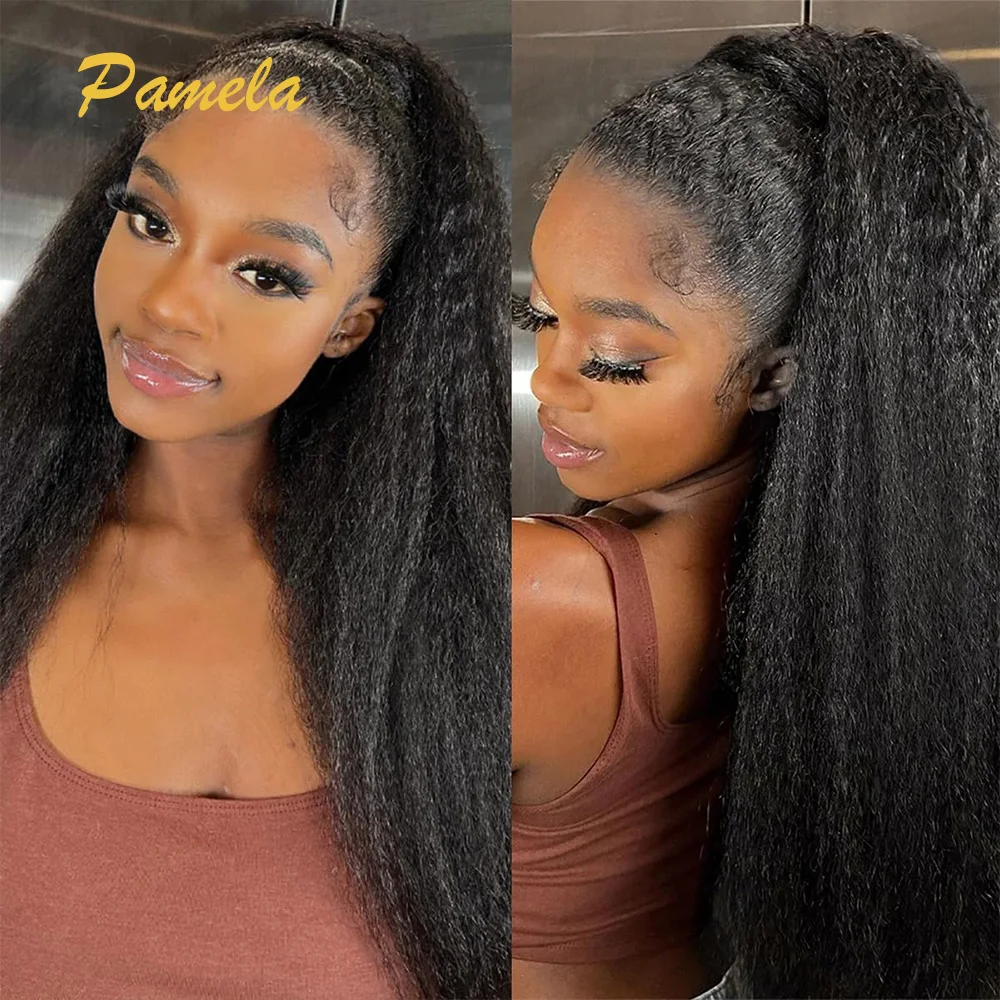 Kinky Straight Feather Crochet Braids 100% Human Hair Extension Knotless Crochet Hair Braided Glueless Human Hair Extensions