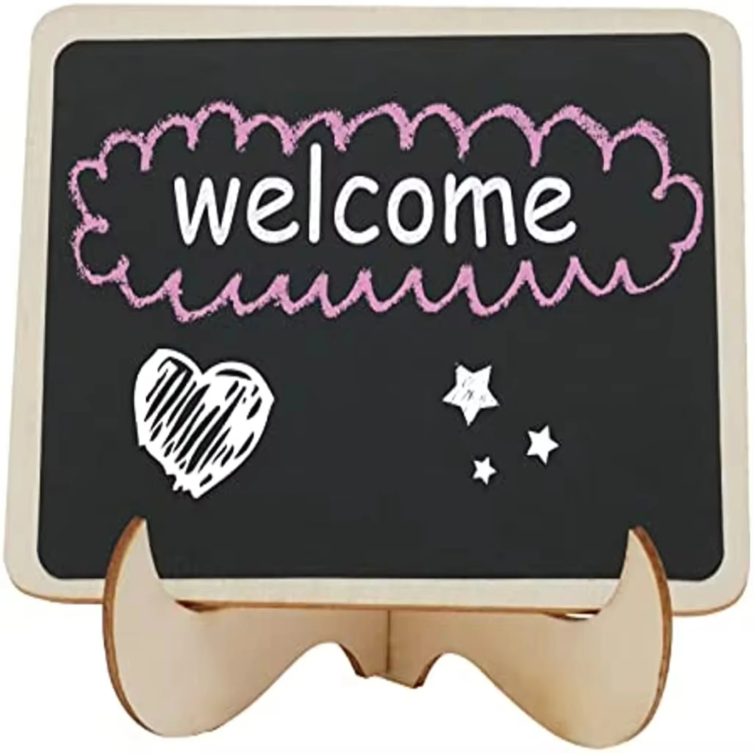 Wood Mini Chalkboards Signs with Support Easels Small Rectangle Blackboard 20 Pack wood chalkboard signs
