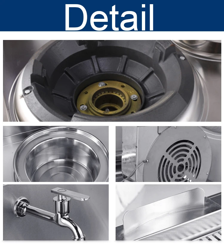 Stove with Oven Burner Industrial Two Wok Gas Range Stove Restaurant Equipments Chinese Wok Burner Stand Cooker Gas