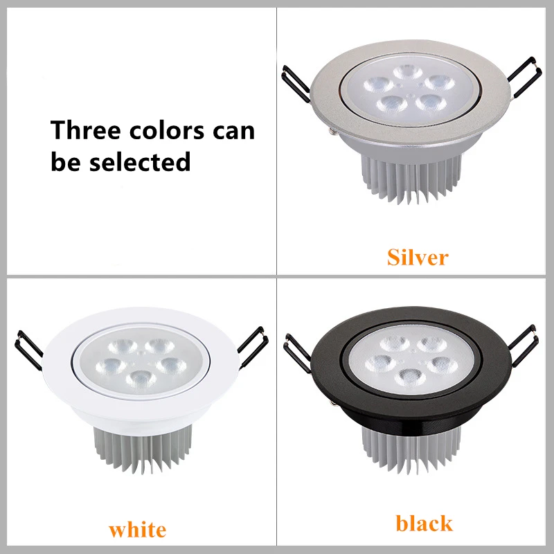 Round Dimmable Downlight 3W/4W/5W/7W/9W/12W/18W LED Downlight Recessed Ceiling Spotlight Embedded High-power Ceiling Spotlight ac85-265V