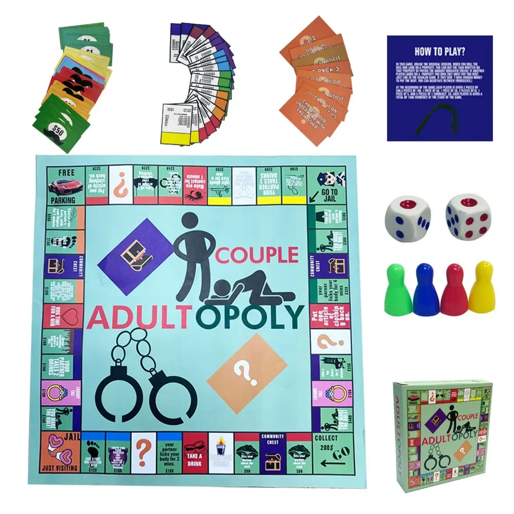 Adultopoly Board Game Couple Adult Opoly Board Game Portable Couple Game Entertainment Board Game Valentines Gifts for Him Her