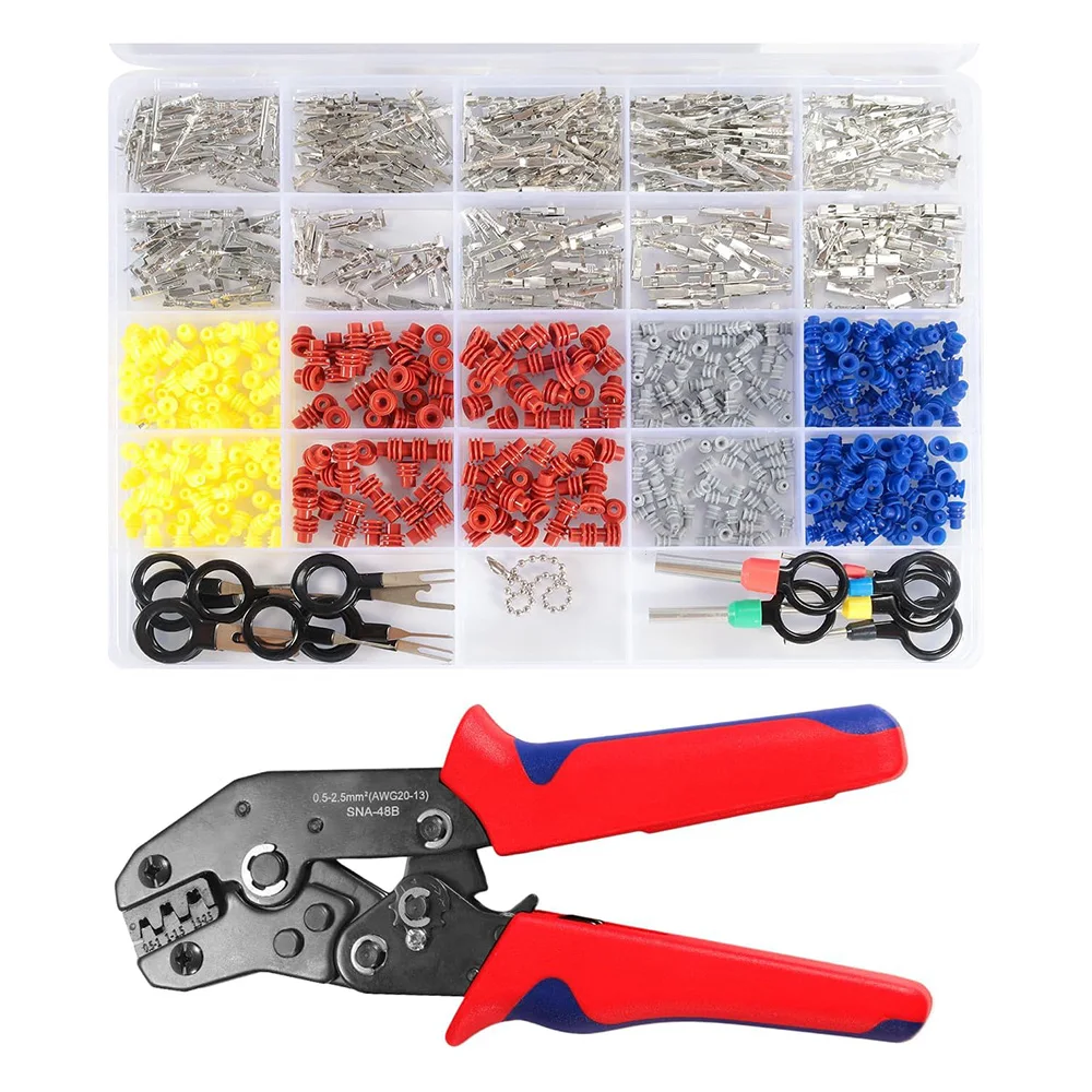 Kit De 708 Broches Connecteur Auto - Tailles 1/1.5/1.8/2.2/2.8/3.5 Mm - Mâle/femelle - Pour Voiture, Moto, Bateau