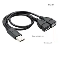 High Quality USB 2.0 Cable USB Double Splitter Adapter Cable One To Two Female To USB 2 Male Power Extension Cable - Image 5