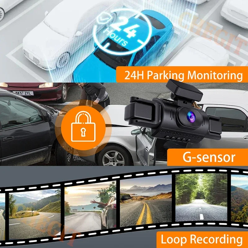 WIFI Car DVR Car recording 360° Car Camera 3/4Lens 1080P DashCam Front Left right Rear View Camera Car Accessory 24H HardwareKit