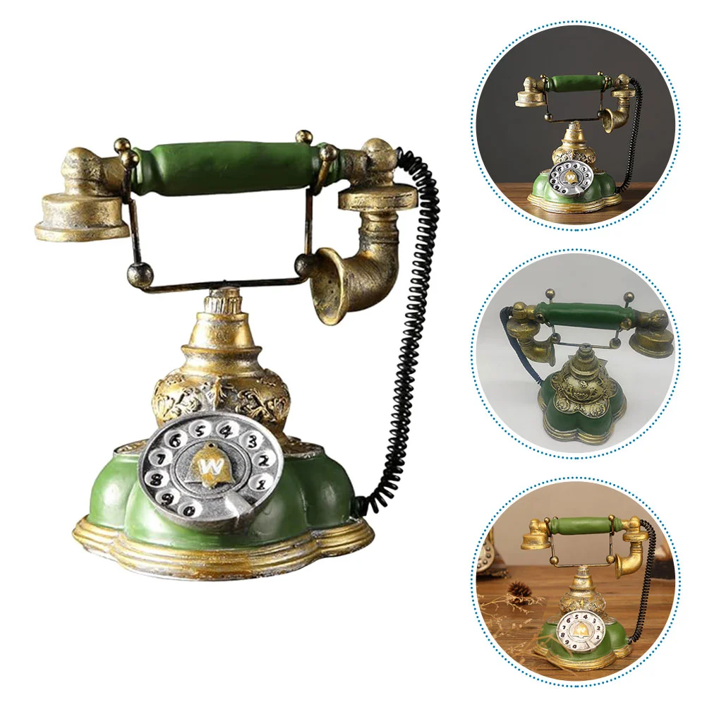 

Decor American Retro Cabinet Home Decors Decorate House Ornament Resin Telephone