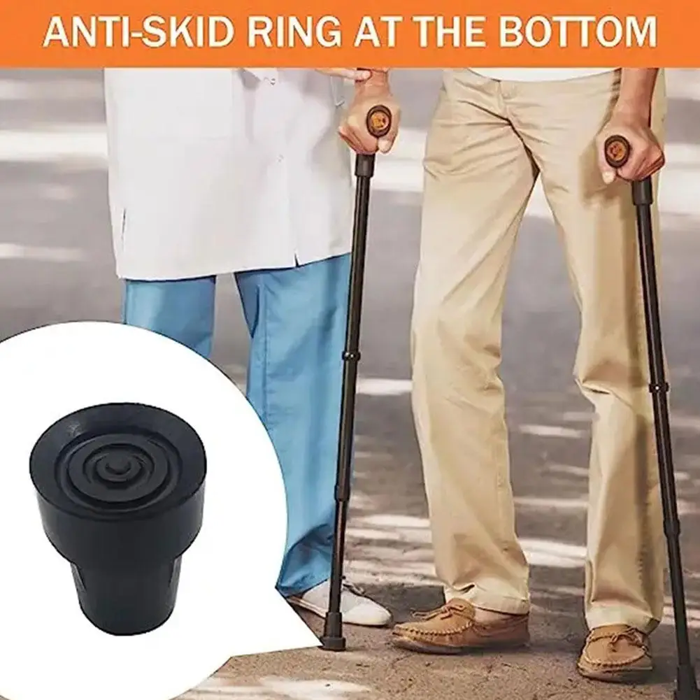 

4pcs Rubber Trekking Pole Cap Crutch Cane Bottom Pads Cover Rubber Cover Camping Non-slip Protector Tip Outdoor Hiking Trek N6I5