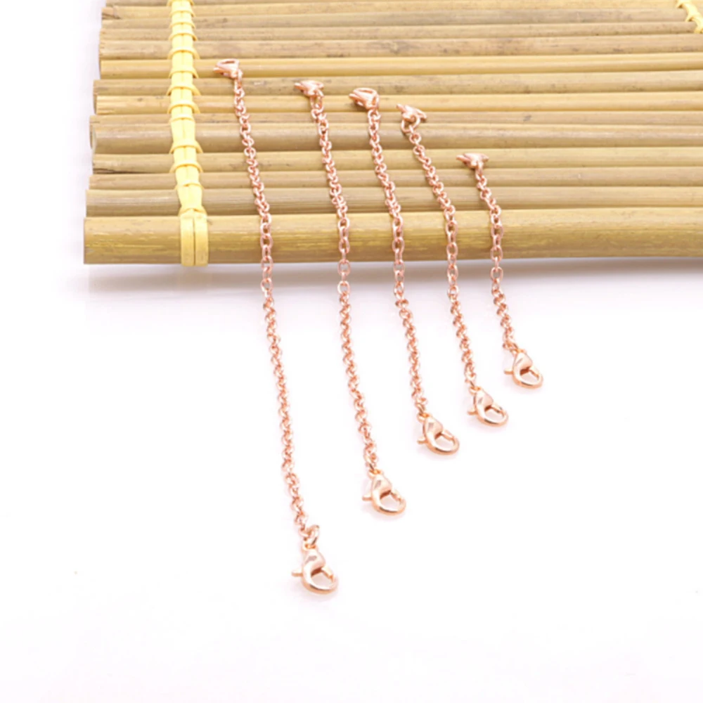 For One Set 5pcs Stainless Steel Necklace Bracelet Extender Chain Set For DIY Jewelry Making