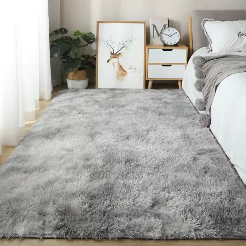 Gray Carpet for Living Room Plush Rug Bed Room Floor Fluffy Mats Anti-slip Home Decor Rugs Soft Velvet Carpets Kids Blanket plush rug decorative carpet plush carpet non slip carpet kids carpet
