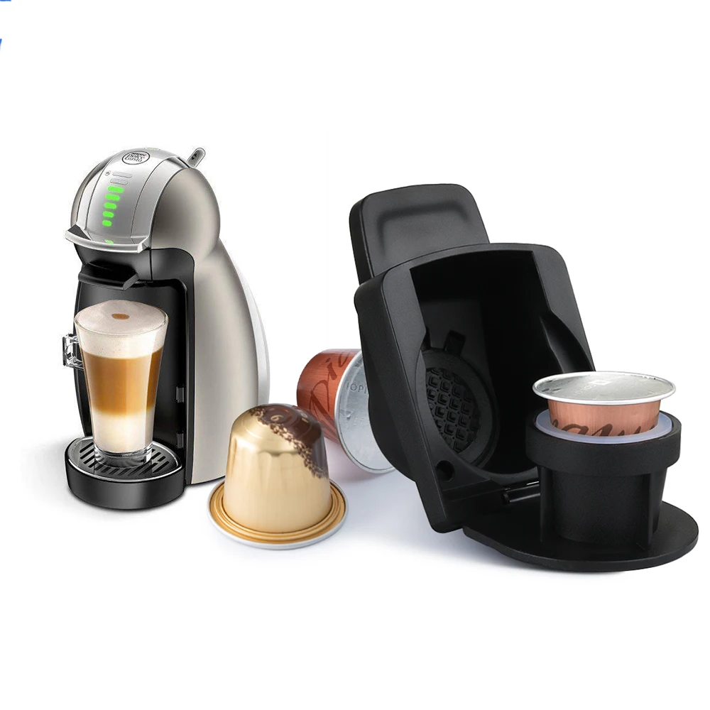 Icafilas Adattatore Per Capsule Riutilizzabili Per Macchina Dolce Gusto Compatibile Con Capsule Di Caffè Originali Nespresso Mini Me