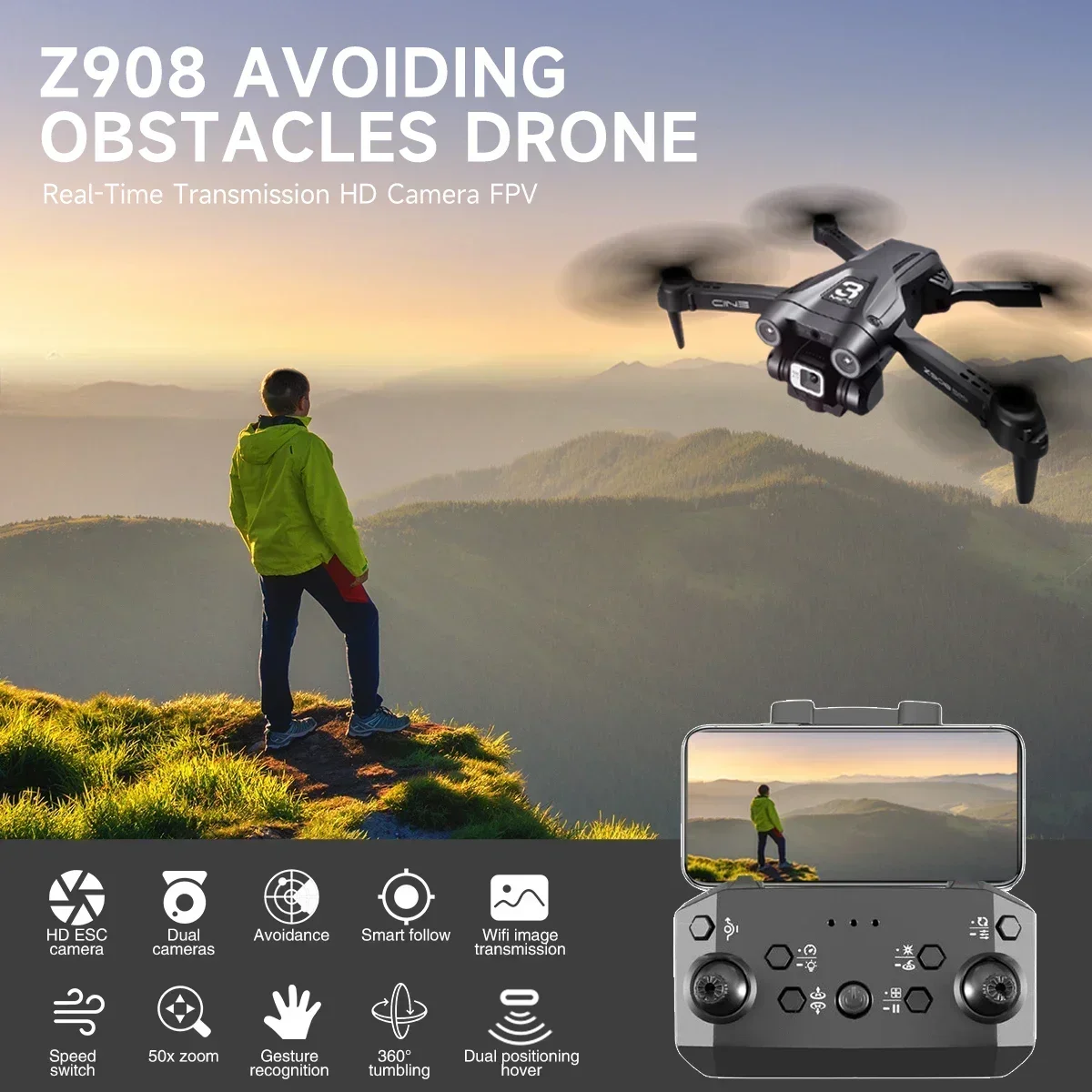 XIAOMI MIAJIA Hot Z908 Pro / MAX Drone 8K Professional Camera 5G WIFI Obstacle Avoidance Helicopter Remote Control Quadcopter RC