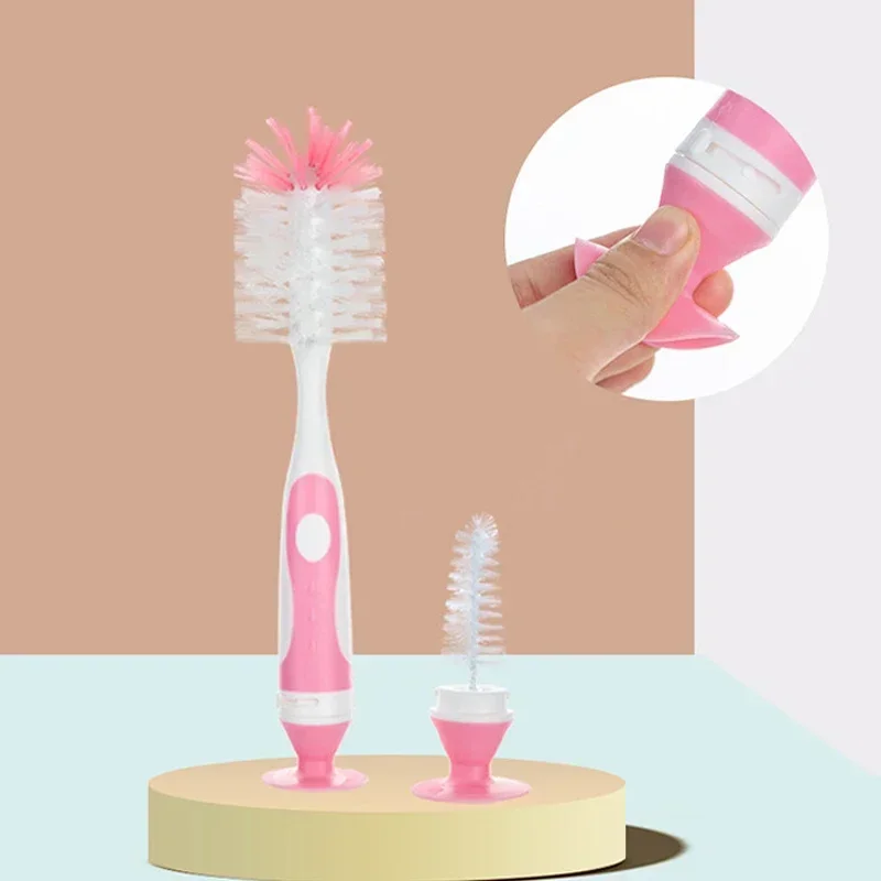 2 in 1 Mother-child Nylon Baby Bottle Cup Cleaning Brush Suction Stand Type Feeding Clean Tool Set bottle brush bottle cleaning brush cleaning brush cleaning brush set