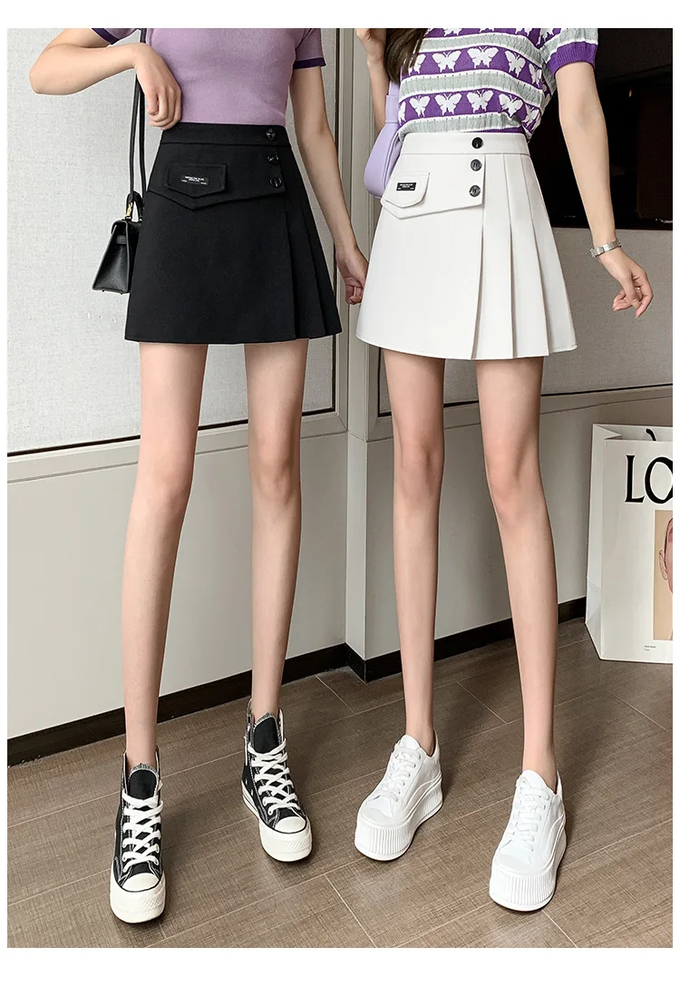 midi skirt Women Skirt Black High-Waist A-Line Irregular Short Skirts Miss 2022 Summer Korean Style All-Match Casual Commuter Skirts midi skirt