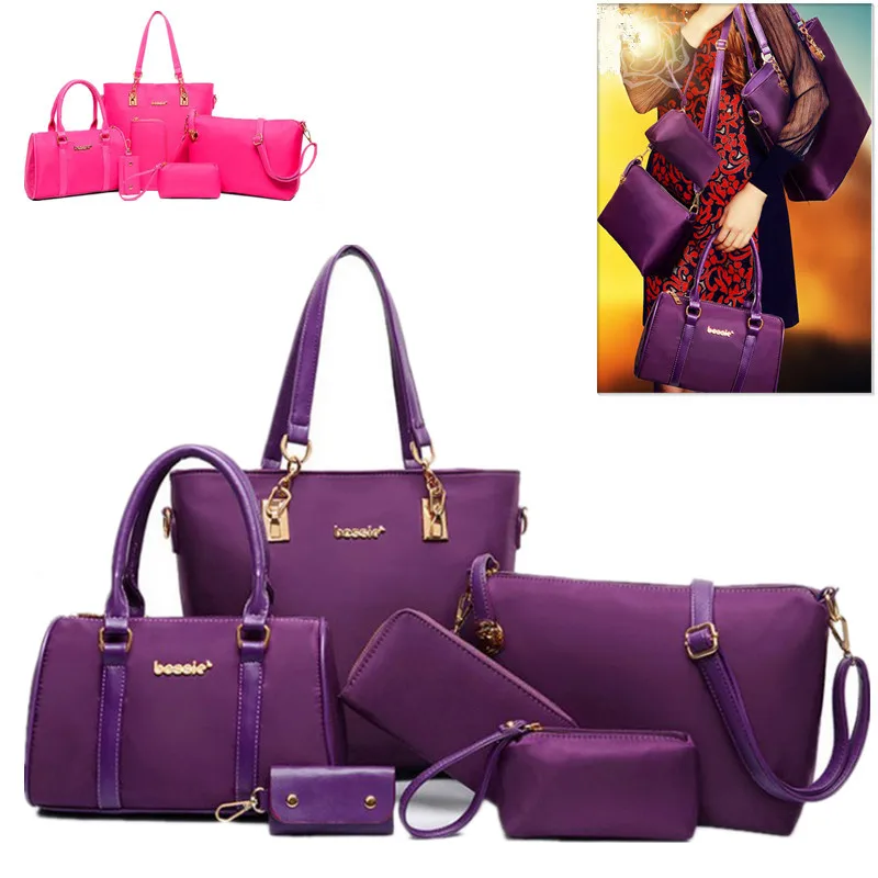 

Fashion Oxford Women Handbags 6 Piece Set Shoulder Crossbody Bag Purse Wallet Women Envelope Messenger Bags Female Composite Bag