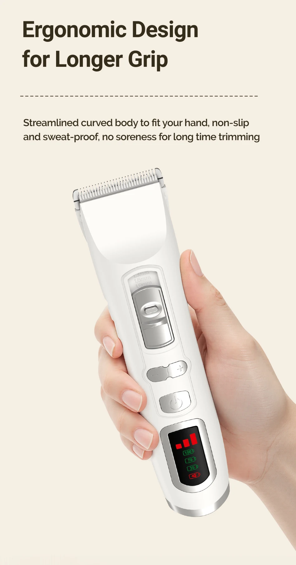 ROJECO Electric Dog Hair Trimmer Professional Pet Hair Clipper Shaver Haircut Pe