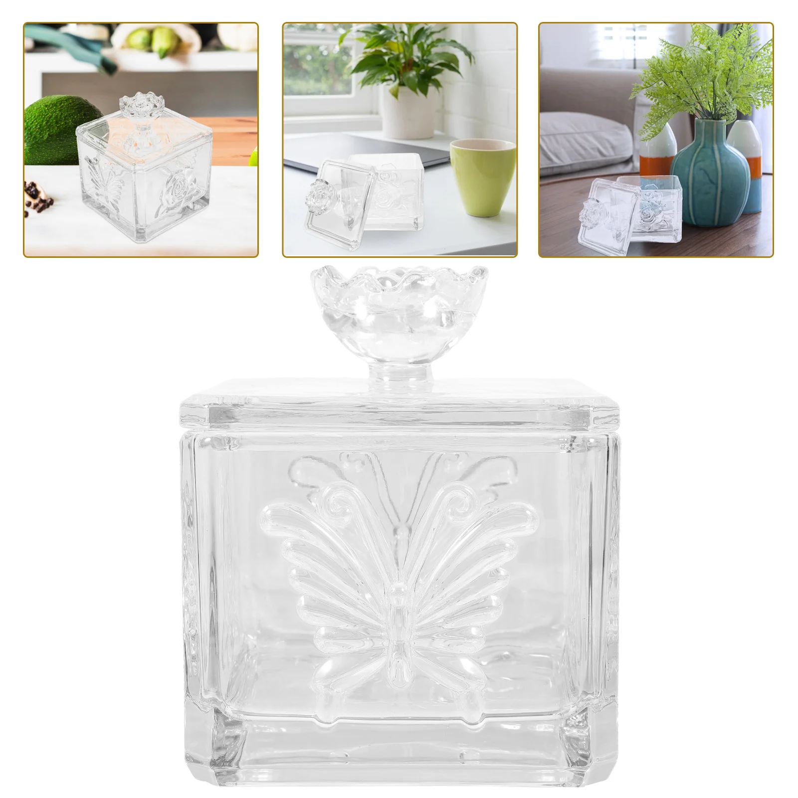 

Glass Storage Jar with Airtight Lid Glass Kitchen Storage Canister Clear Container