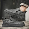 Men's Board Shoes Spring 2025 New Wear-resistant Slip-on Casual Chef Leather Shoes Work Non-slip Labor Protection Shoes 4