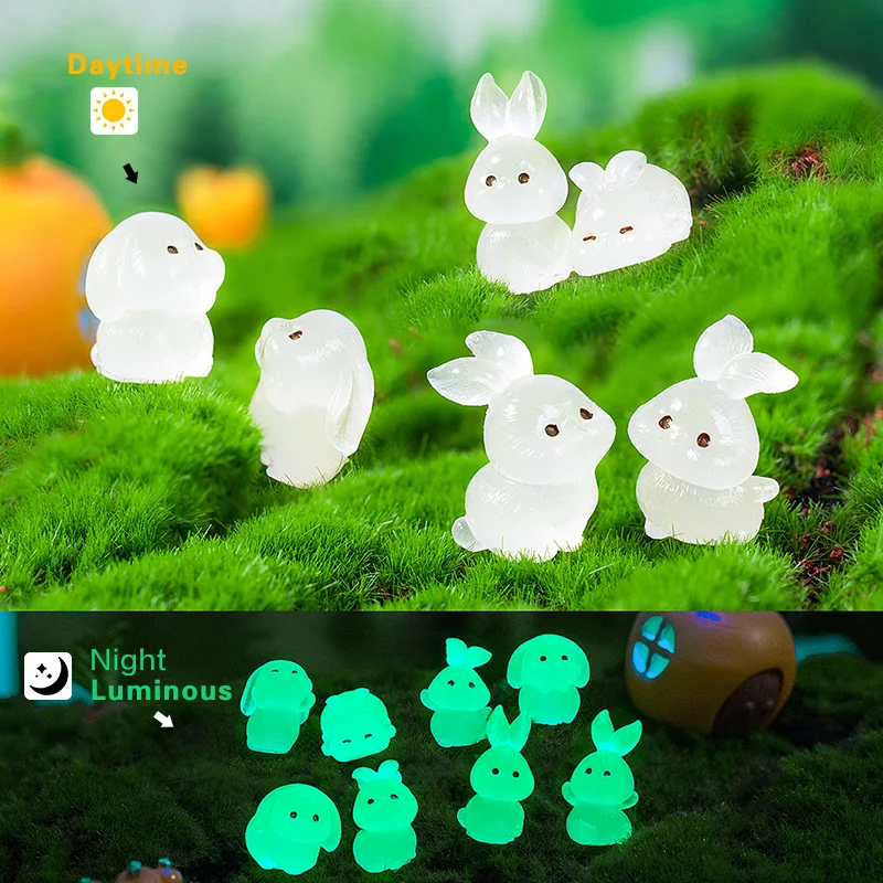 Rabbit Ornaments Rabbit Ornament Miniature Ornament Miniature Figurines Ornament Crafts 2025 Christmas Rabbit Figurine Landscape Home Kawaii Room Decor Dollhouse Miniature Fairy Garden Decoration Accessories Modern