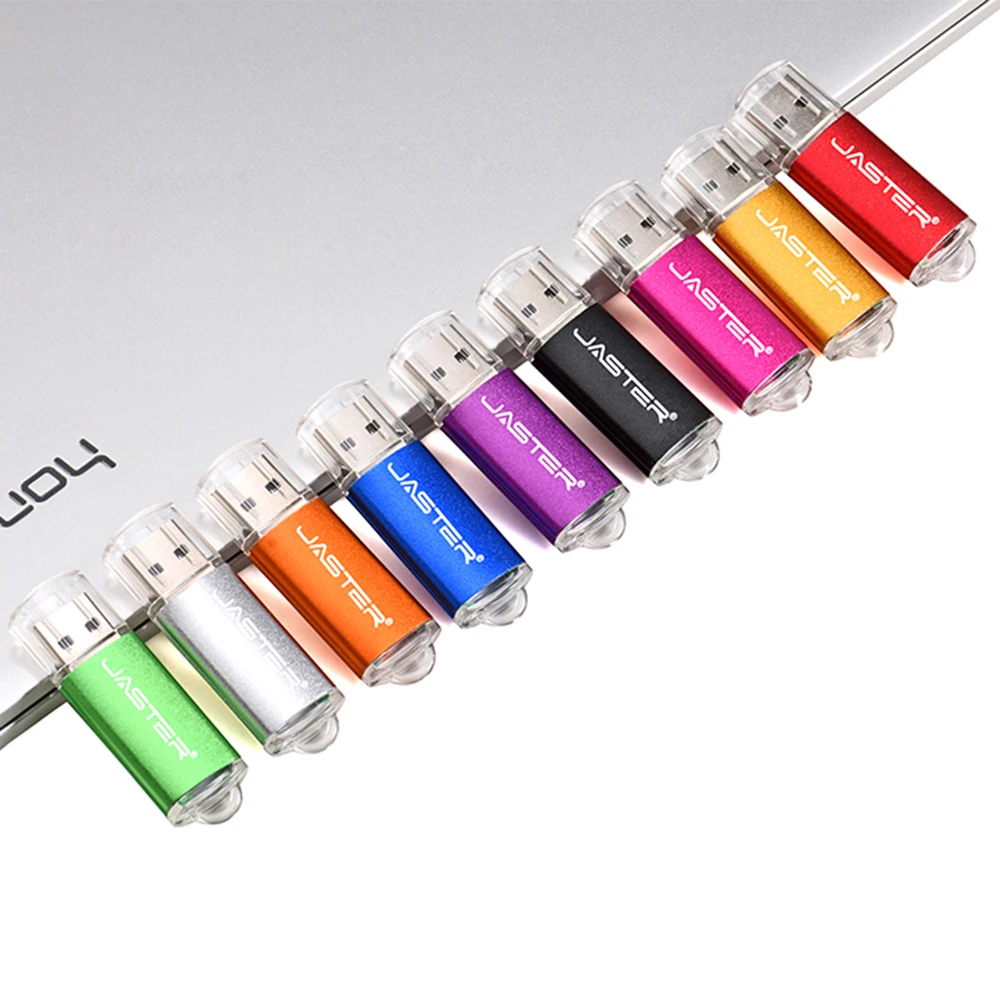 USB Flash Drives 64GB/32GB/16GB/8GB/4GB Free Custom Logo Metal Pen Drive with Key Chain