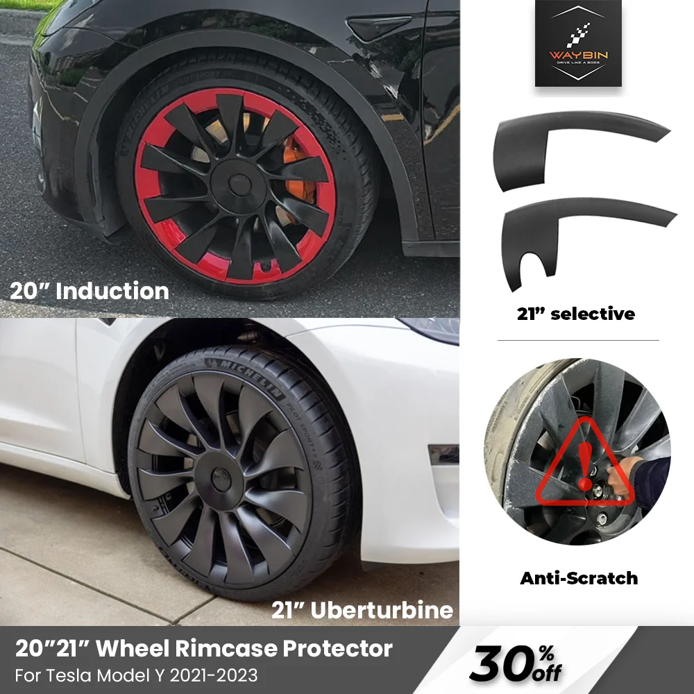 

20" 21" Modely Rimcase For Tesla Model Y 2021-2023 Wheel Cover Hubcap Patch Induction Uberturbine Wheel Protectors ABS Accessory