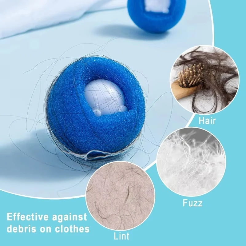 8PCS Heavy Duty Pet Hair Remover Reusable Fur Lint Collector Washing Machine Dryer Portable Multi Surface Cleaning Tool Pet Hair