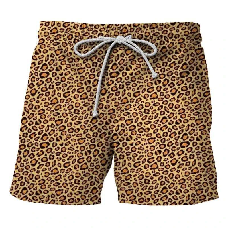Summer Fashion Classic Colorful Leopard 3D Printed Men's Shorts Unisex Casual Beach Swimming Shorts Quick-dry Surf Board Shorts 2