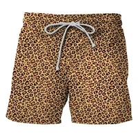 Summer Fashion Classic Colorful Leopard 3D Printed Men's Shorts Unisex Casual Beach Swimming Shorts Quick-dry Surf Board Shorts 2